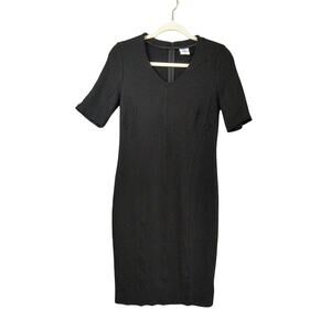 Cabi Claire Ponte Dress 3101 Womens 6 Black Knit Sheath Back Zip‎